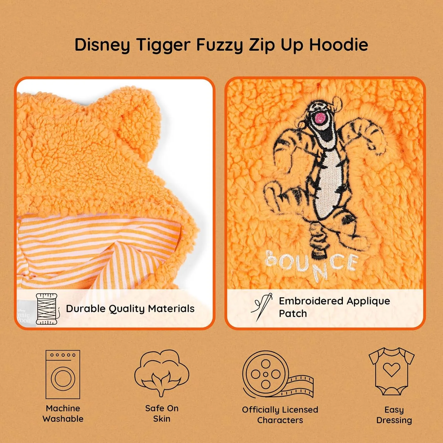 Disney Winnie the Pooh Mickey Mouse Nightmare Before Christmas Lilo & Stitch Monsters Inc. Zip Up Hoodie Newborn to Big Kid