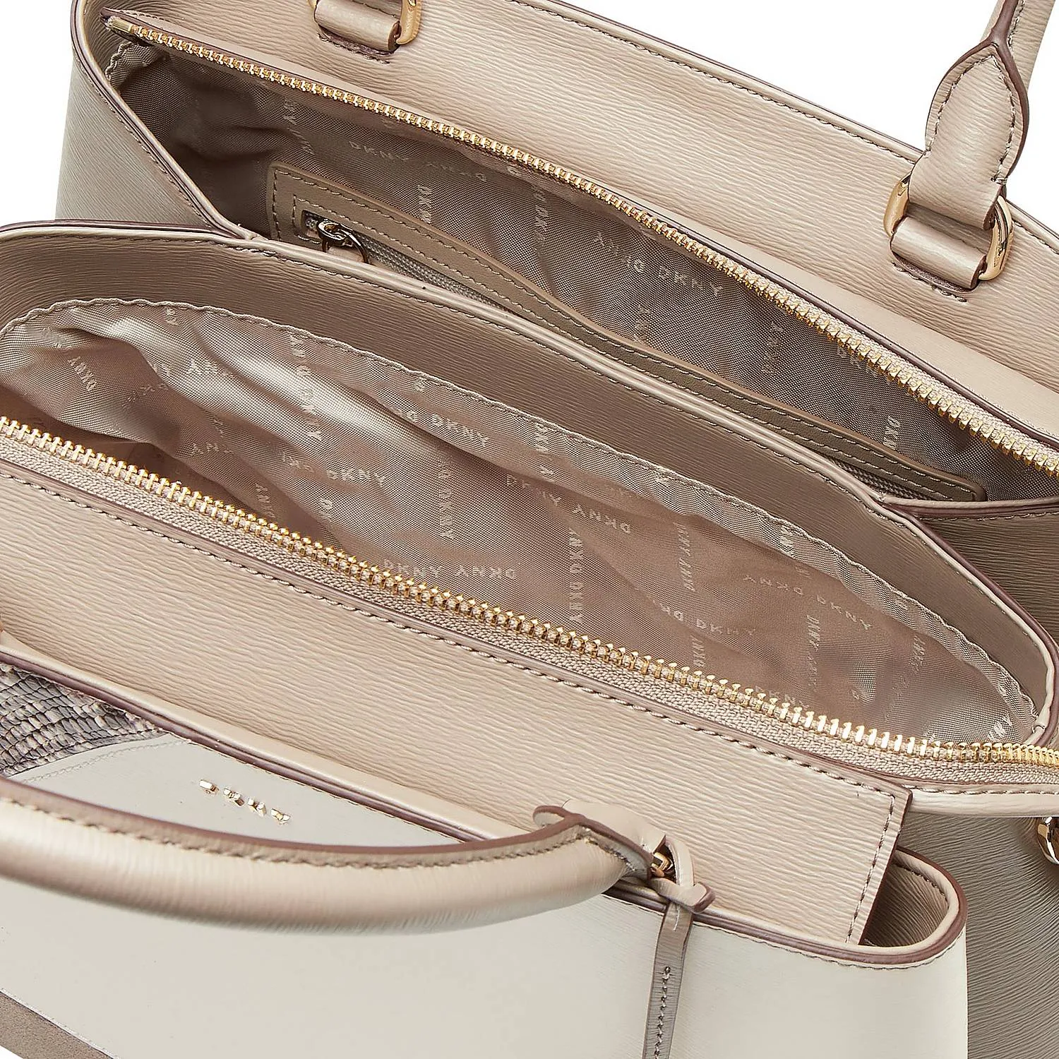 DKNY Large Paige Satchel bag-Nude combo