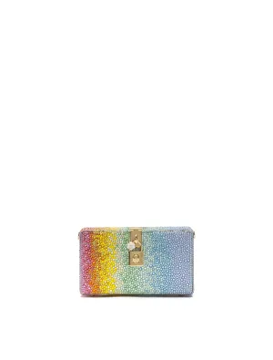 Dolce Box clutch with heat-applied rhinestones