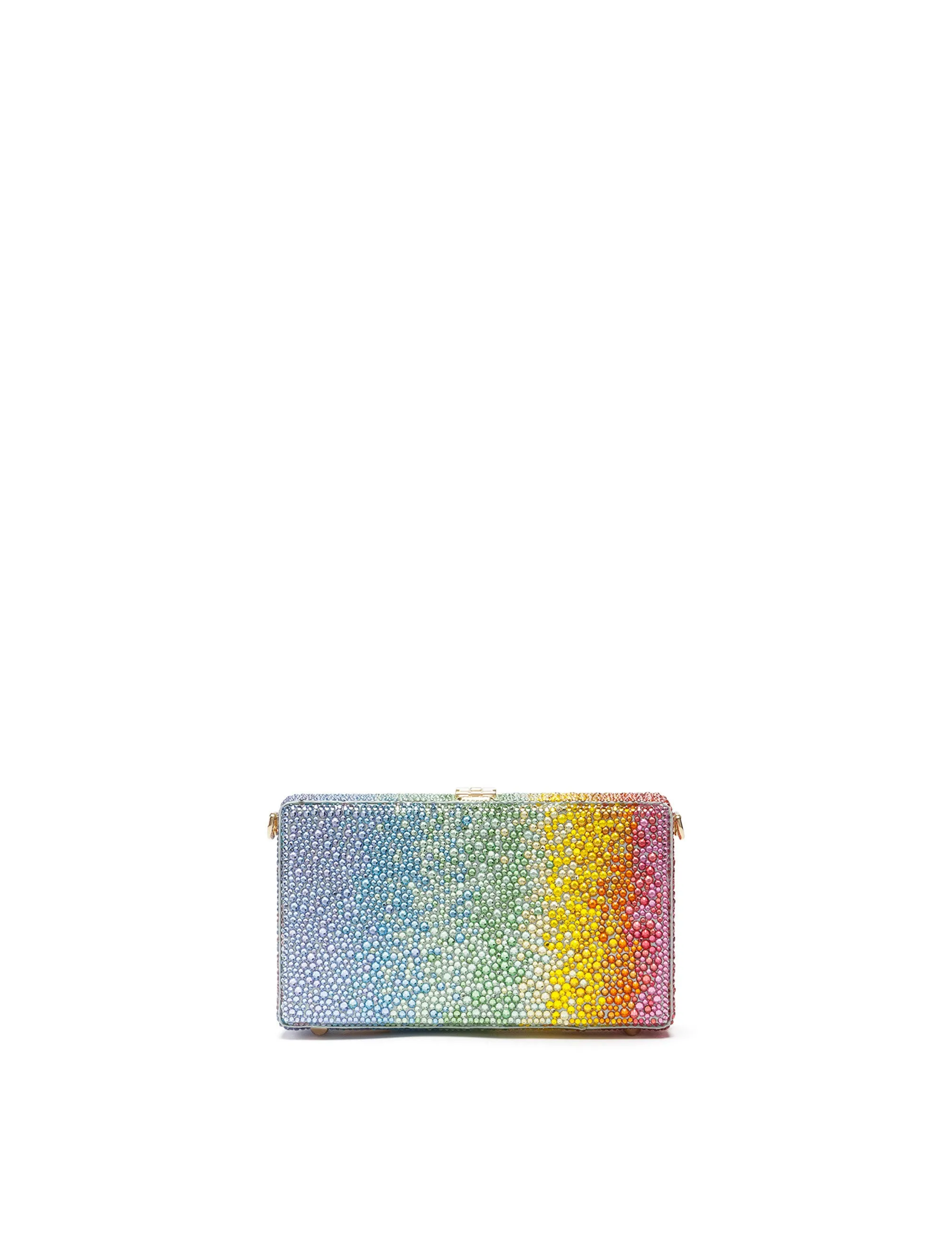 Dolce Box clutch with heat-applied rhinestones