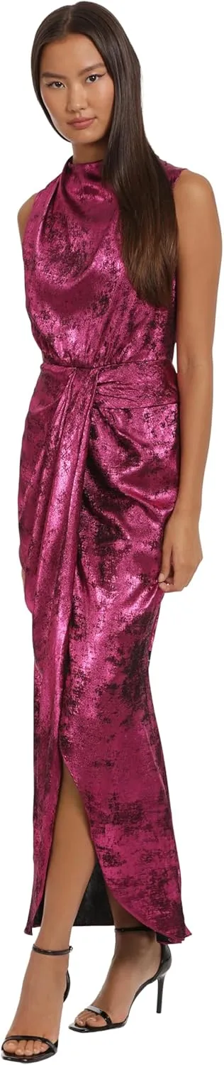 Donna Morgan Women's Holiday Foil Glitter Shimmer Metallic Dress Occasion Party Guest of