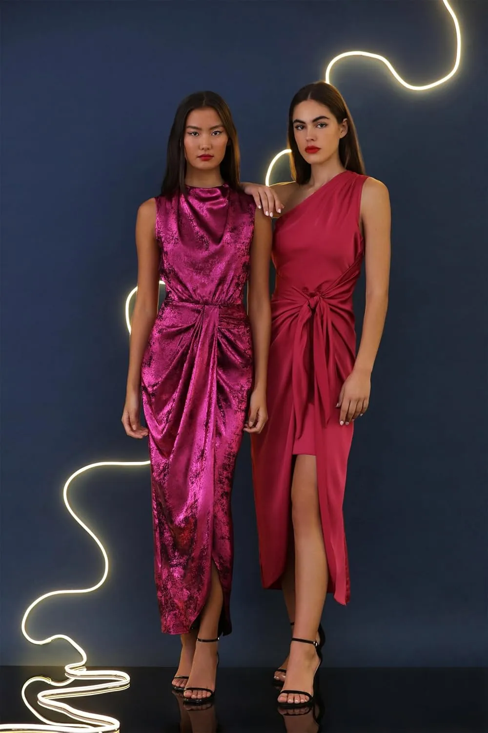 Donna Morgan Women's Holiday Foil Glitter Shimmer Metallic Dress Occasion Party Guest of