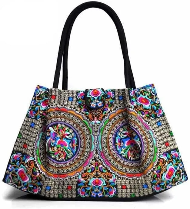 Double-Sided Embroidery Ladies Shoulder Bag | Ethnic Style Handcrafted Tote Bag