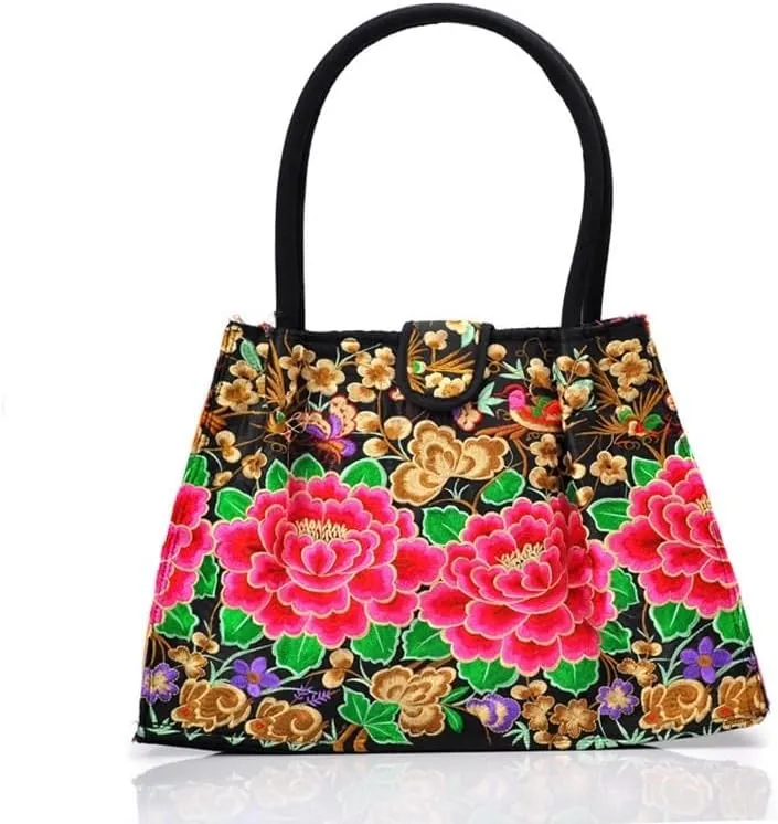 Double-Sided Embroidery Ladies Shoulder Bag | Ethnic Style Handcrafted Tote Bag