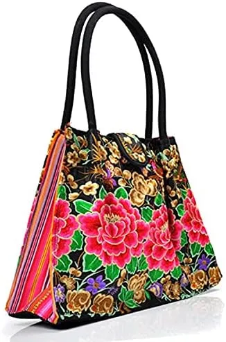 Double-Sided Embroidery Ladies Shoulder Bag | Ethnic Style Handcrafted Tote Bag