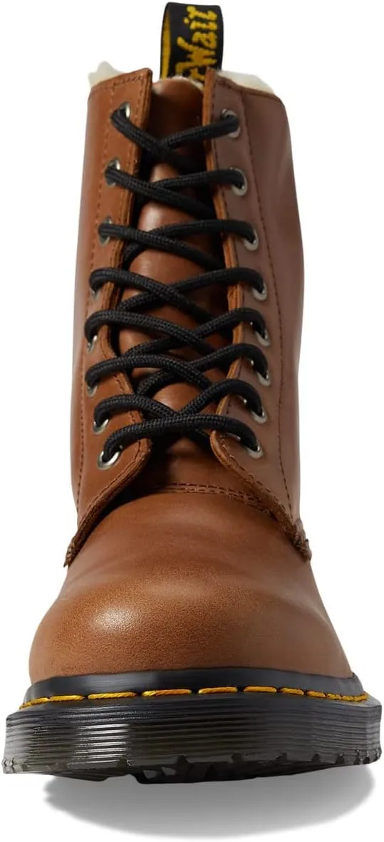 Dr. Martens Women's 1460 Serena Faux Fur-Lined Farrier Leather Boot Fashion