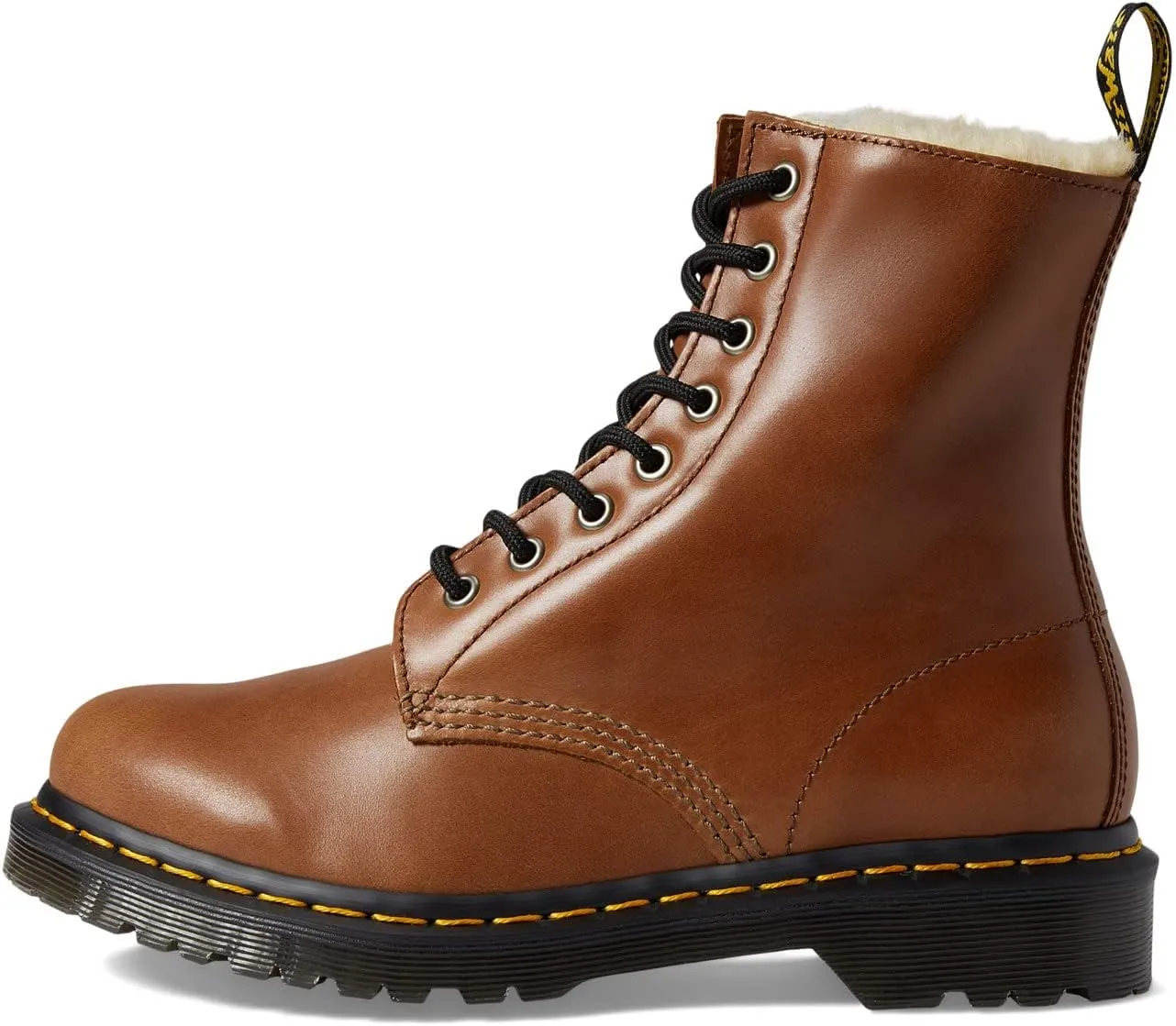 Dr. Martens Women's 1460 Serena Faux Fur-Lined Farrier Leather Boot Fashion