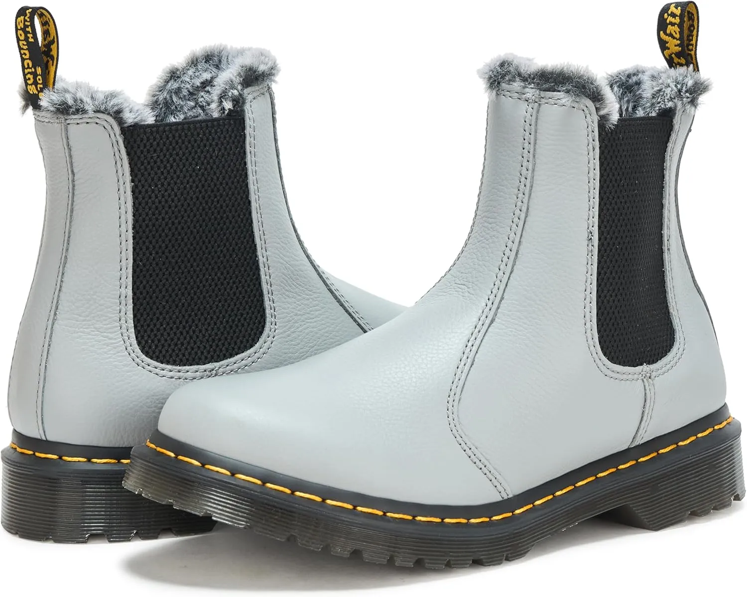 Dr. Martens Women's 2976 Faux Fur Lined Virginia Leather Chelsea Boot Fashion