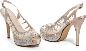 DREAM Mesh Slingback Platform With Stones