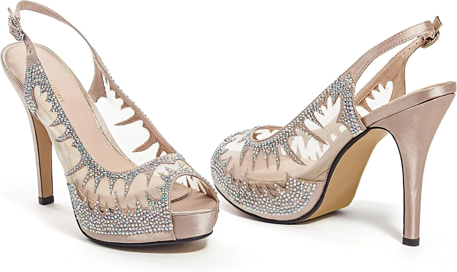 DREAM Mesh Slingback Platform With Stones