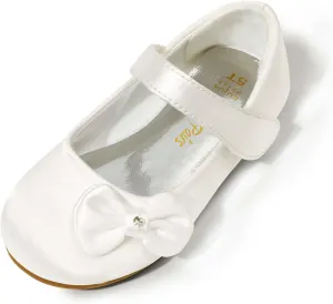 DREAM PAIRS Toddler Dress Shoes Mary Jane Flats for Girls Side Bow Ballerina Shoes