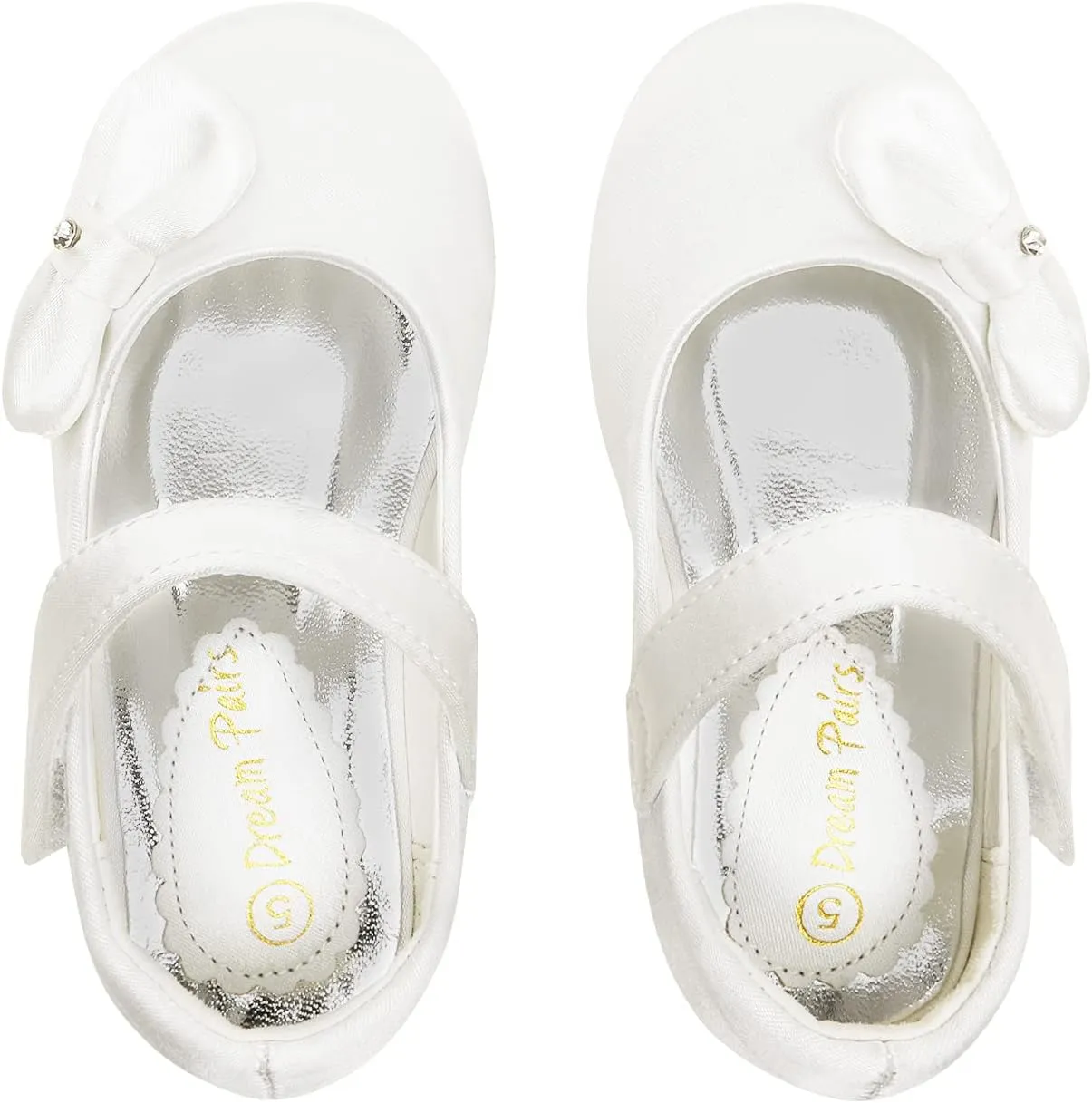 DREAM PAIRS Toddler Dress Shoes Mary Jane Flats for Girls Side Bow Ballerina Shoes