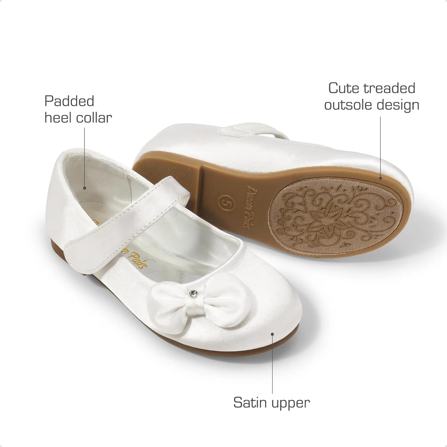 DREAM PAIRS Toddler Dress Shoes Mary Jane Flats for Girls Side Bow Ballerina Shoes