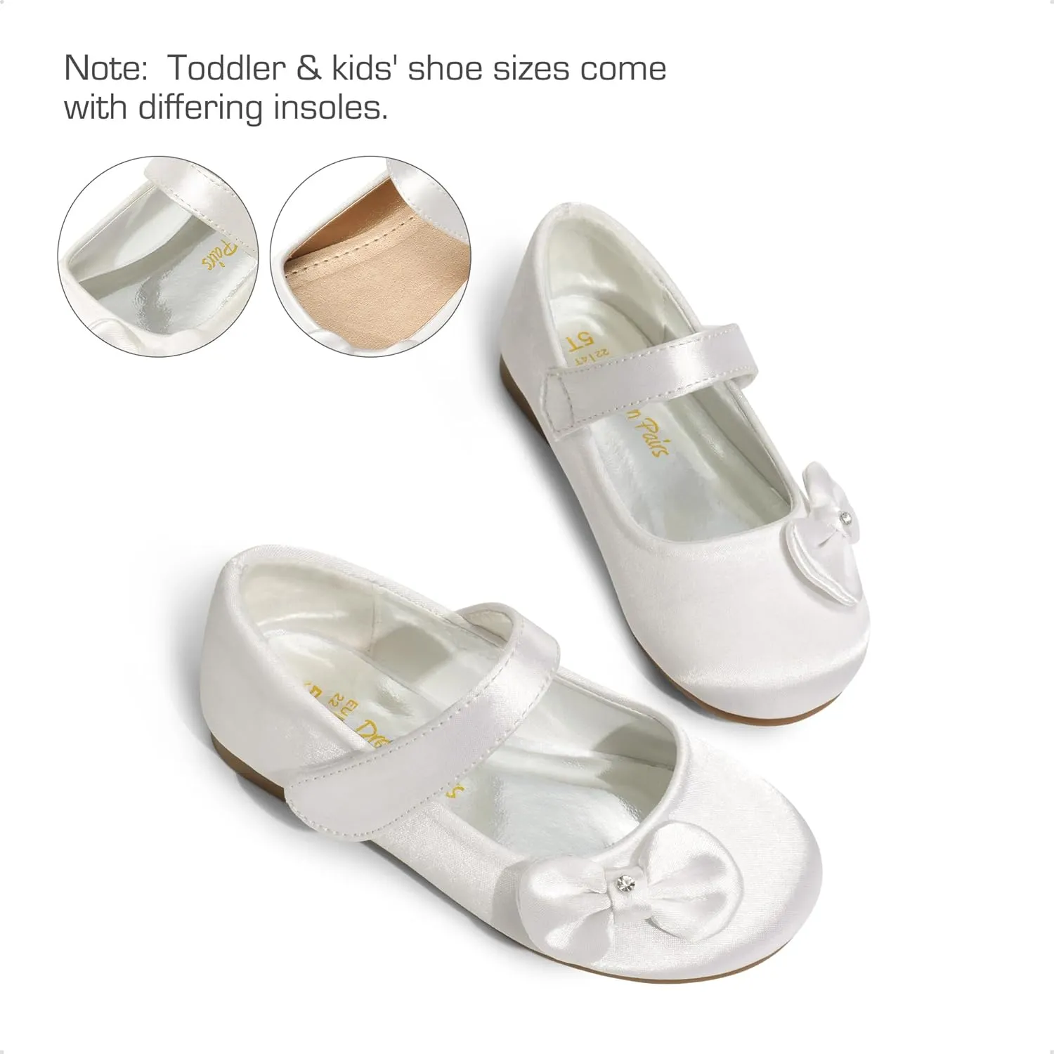 DREAM PAIRS Toddler Dress Shoes Mary Jane Flats for Girls Side Bow Ballerina Shoes
