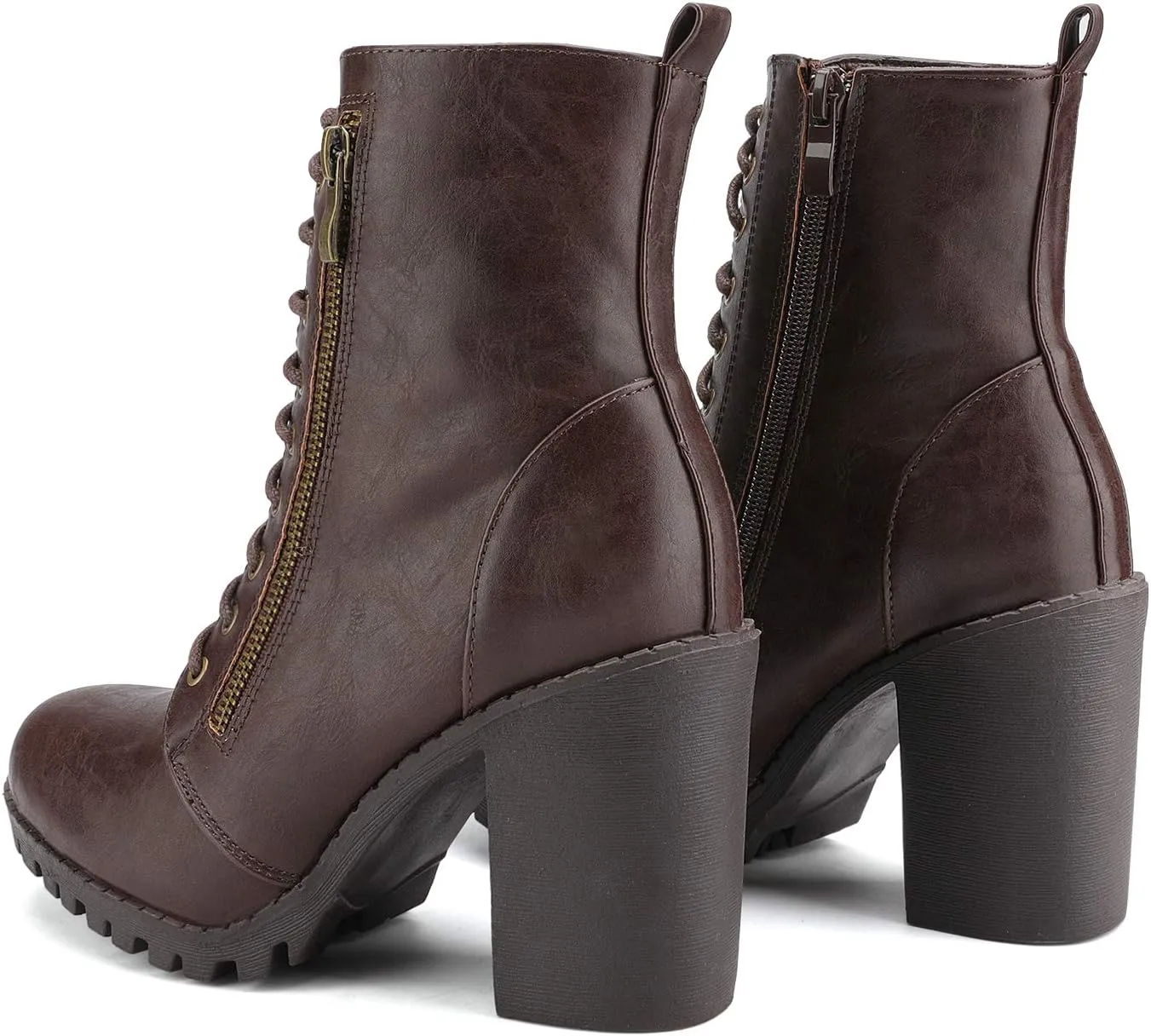 DREAM PAIRS Women's Combat Ankle Boots Chunky Heel Lace up Fashion Heeled Booties