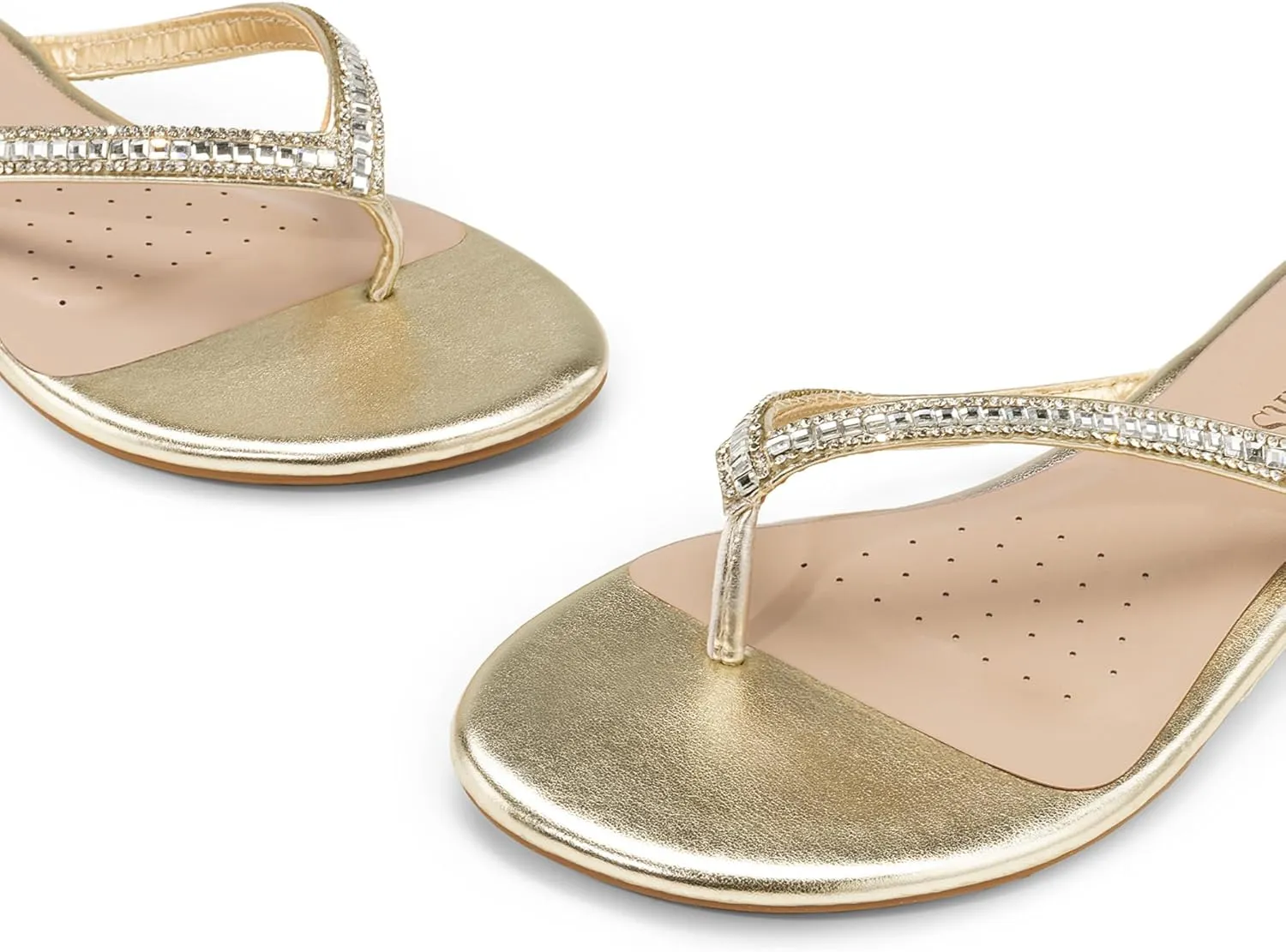 DREAM PAIRS Women's Fashion Rhinestones Design Slides Sandals