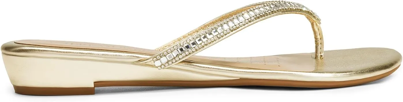 DREAM PAIRS Women's Fashion Rhinestones Design Slides Sandals