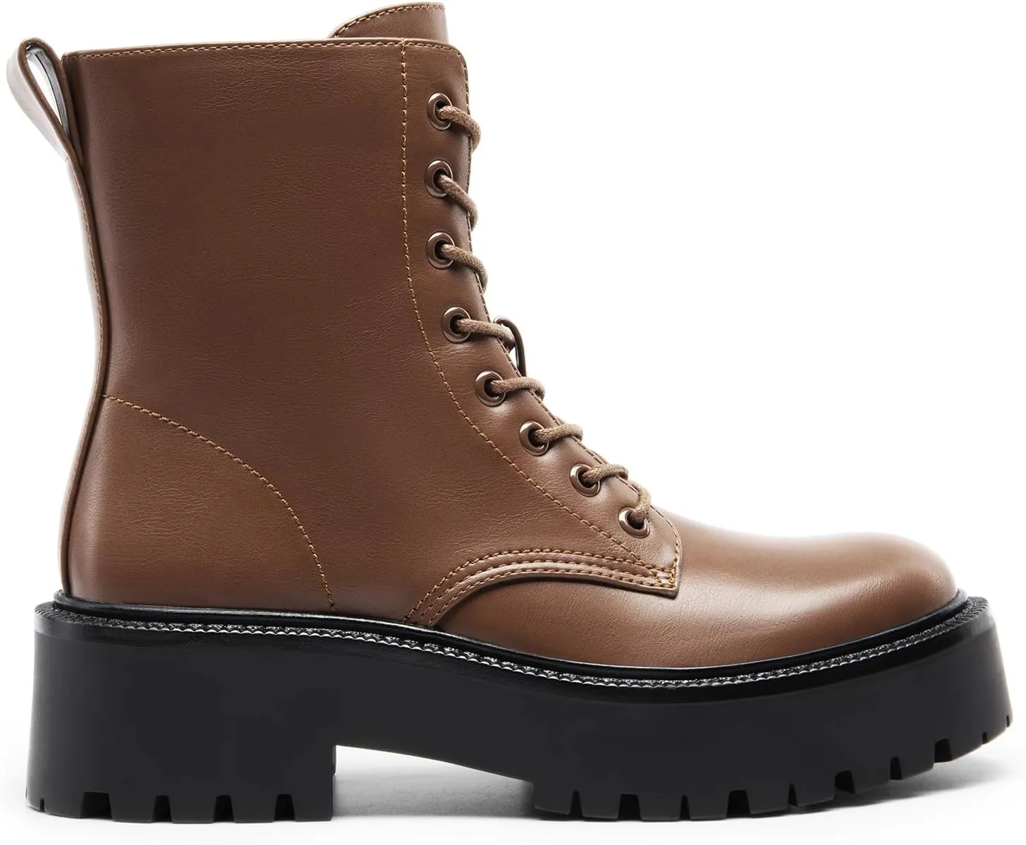 DREAM PAIRS Women's Lace up Combat Ankle Boots Fashion Lug Sole Platform Booties Shoes