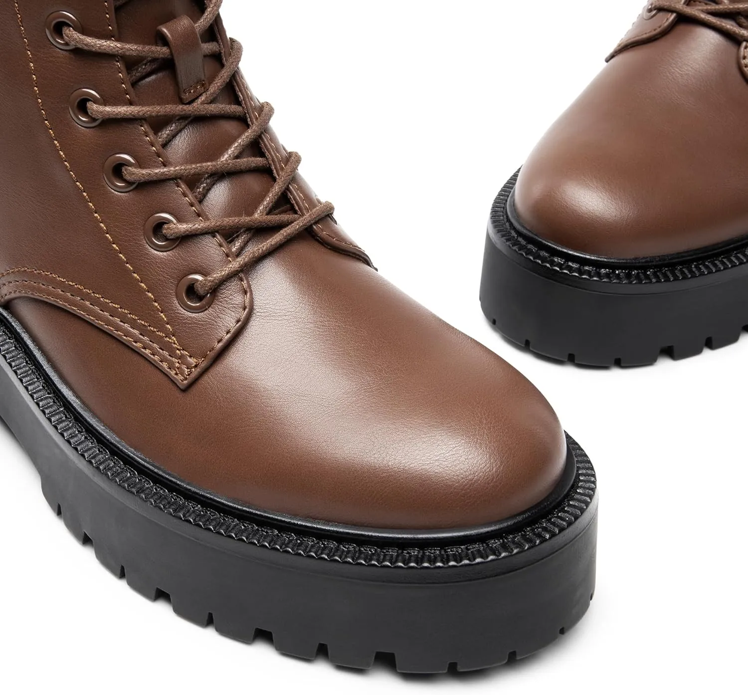 DREAM PAIRS Women's Lace up Combat Ankle Boots Fashion Lug Sole Platform Booties Shoes