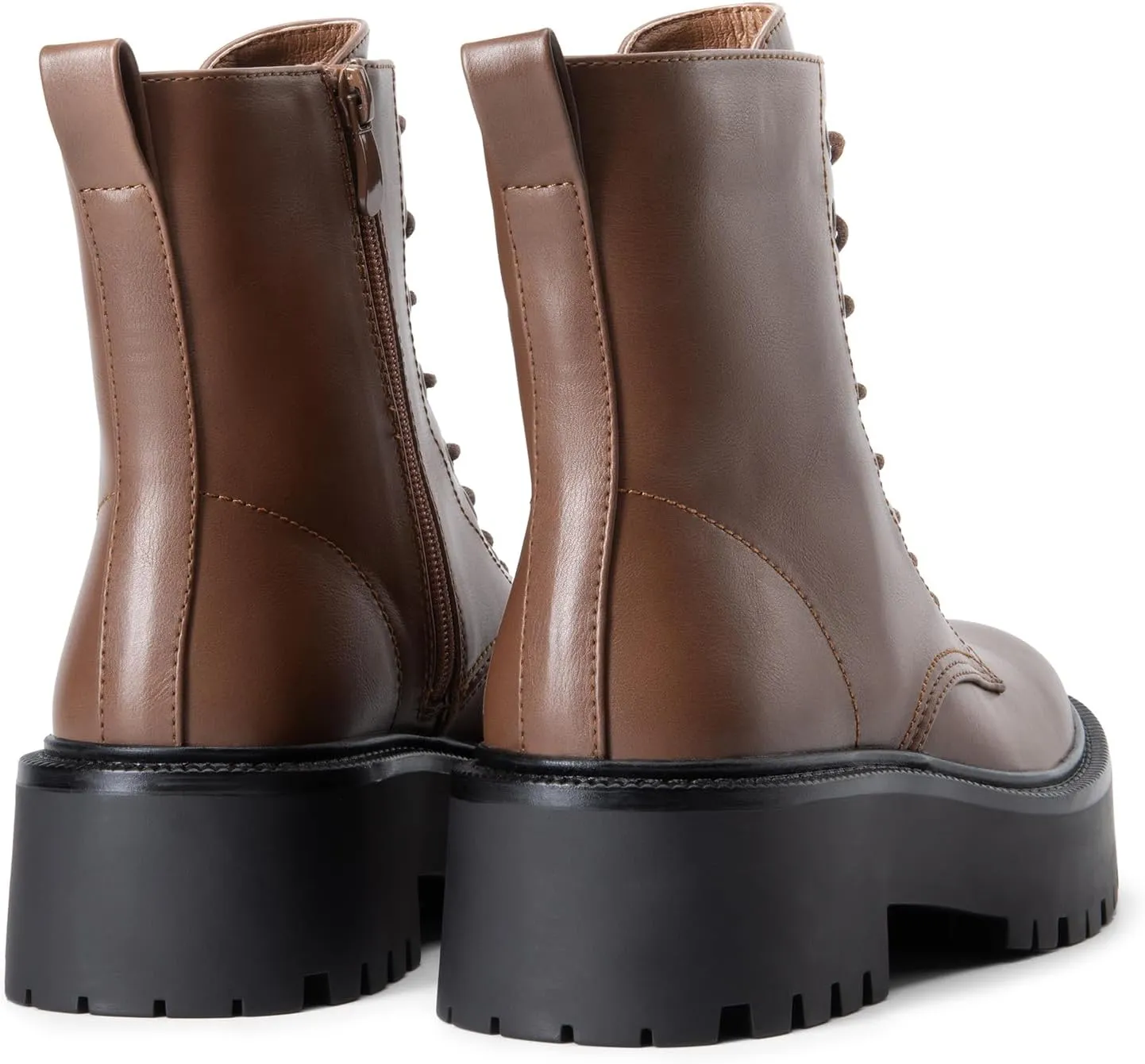 DREAM PAIRS Women's Lace up Combat Ankle Boots Fashion Lug Sole Platform Booties Shoes