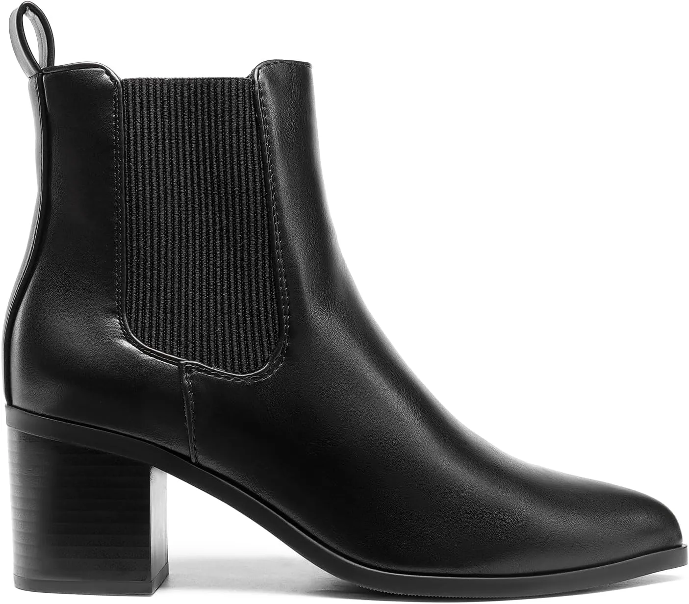 DREAM PAIRS Women's Retro Elastic Chelsea Ankle Boots Fashion Low Chunky Block Heel Pointed Toe Fall Heeled Booties Shoes