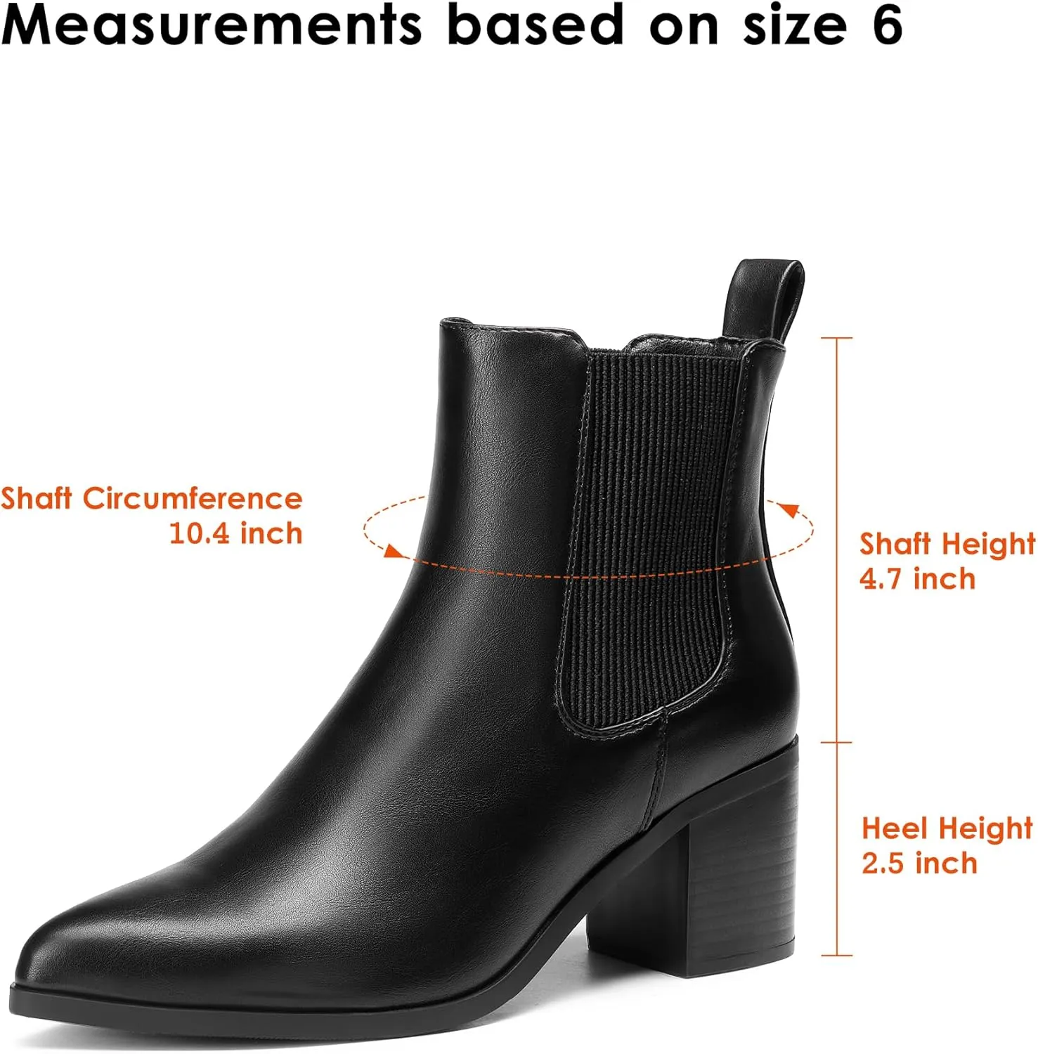 DREAM PAIRS Women's Retro Elastic Chelsea Ankle Boots Fashion Low Chunky Block Heel Pointed Toe Fall Heeled Booties Shoes