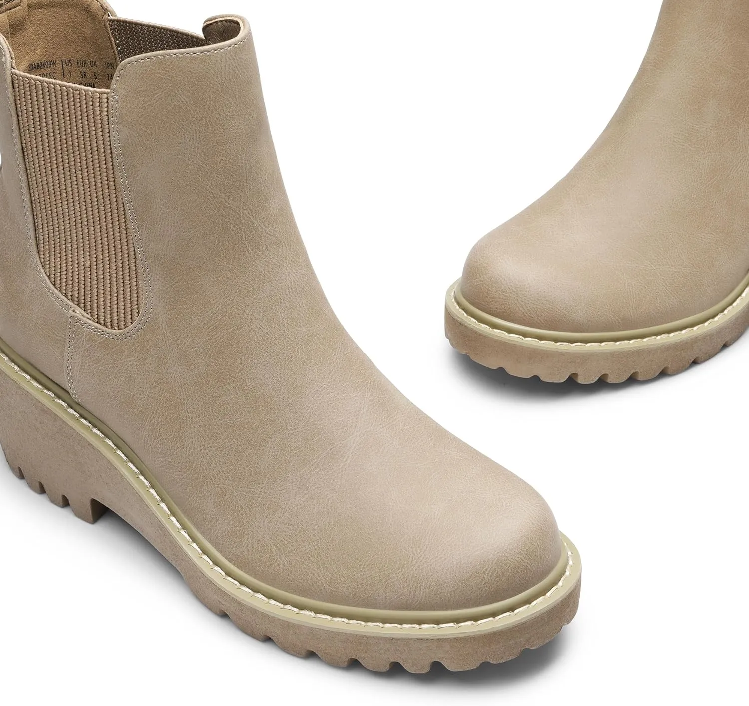 DREAM PAIRS Women's Wedge Chelsea Ankle Boots Fashion Round Toe Low Wedge Heel Platform Booties Shoes