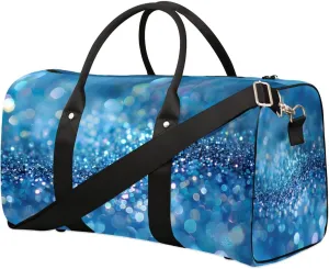 Dreamy Blue Sequins Travel Duffel bag for Men Women Weekender Overnight Bag Gym Bag Carry On Luggage Bags for Yoga Workout Sports