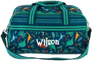 Duffle Bag - Personalized Dinosaur Bag for Travel - Kids Garment Luggage Tote for Overnight or Weekend Gym Bag