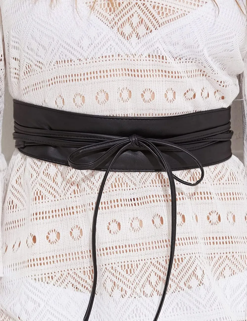 Earnda Women Fashion Obi Belt Faux Leather Wide Wrap Waist Cinch Belt for Dress