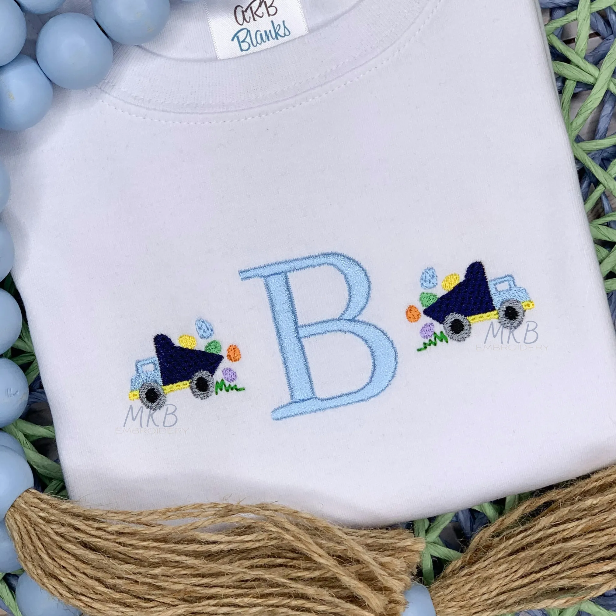 Easter Egg Dump Truck Mini Machine Embroidery Design