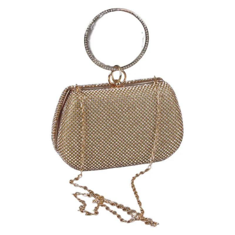 Elegant Clutch with Metal Ring Handle