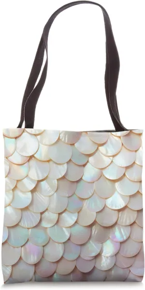 Elegant Glamour Nacar Pearled Photo Realistic 3D Sequins Tote Bag