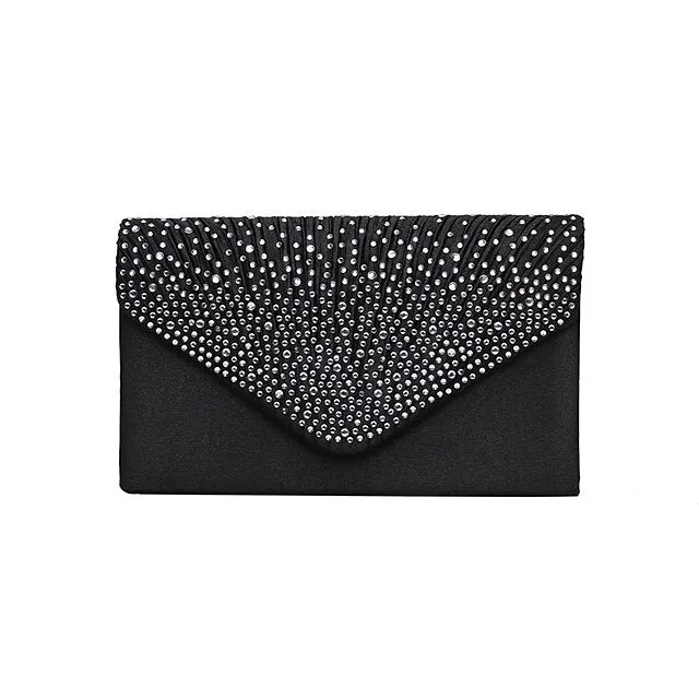 Elegant Women's Silver Glitter Clutch Bag with Textured Design – Perfect for Weddings, Evening Parties, and Formal Events