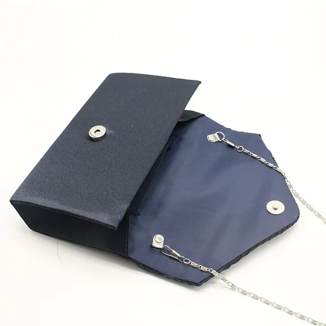 Elegant Women's Silver Glitter Clutch Bag with Textured Design – Perfect for Weddings, Evening Parties, and Formal Events
