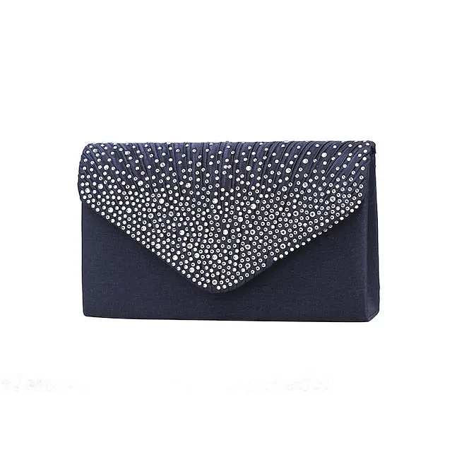 Elegant Women's Silver Glitter Clutch Bag with Textured Design – Perfect for Weddings, Evening Parties, and Formal Events