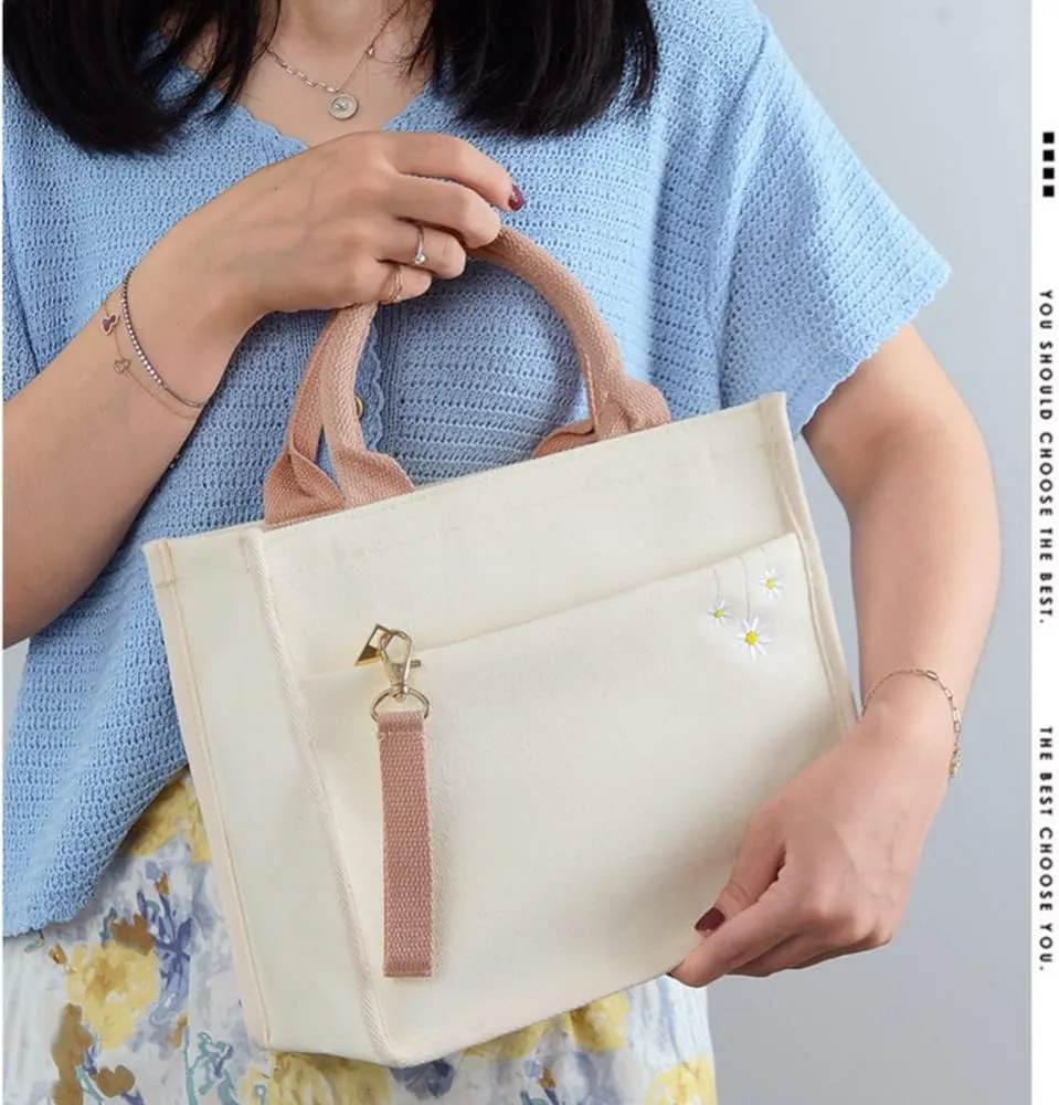 Embroidery style handbag canvas handbag