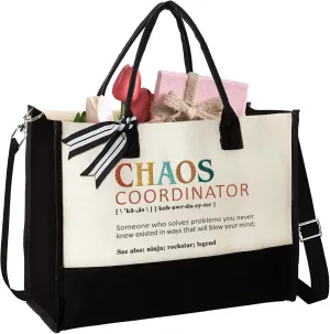 Embroidery Thank You Gifts for Women, Coworker, Teacher - Administrative Chaos Coordinator Gifts - Tote Bag