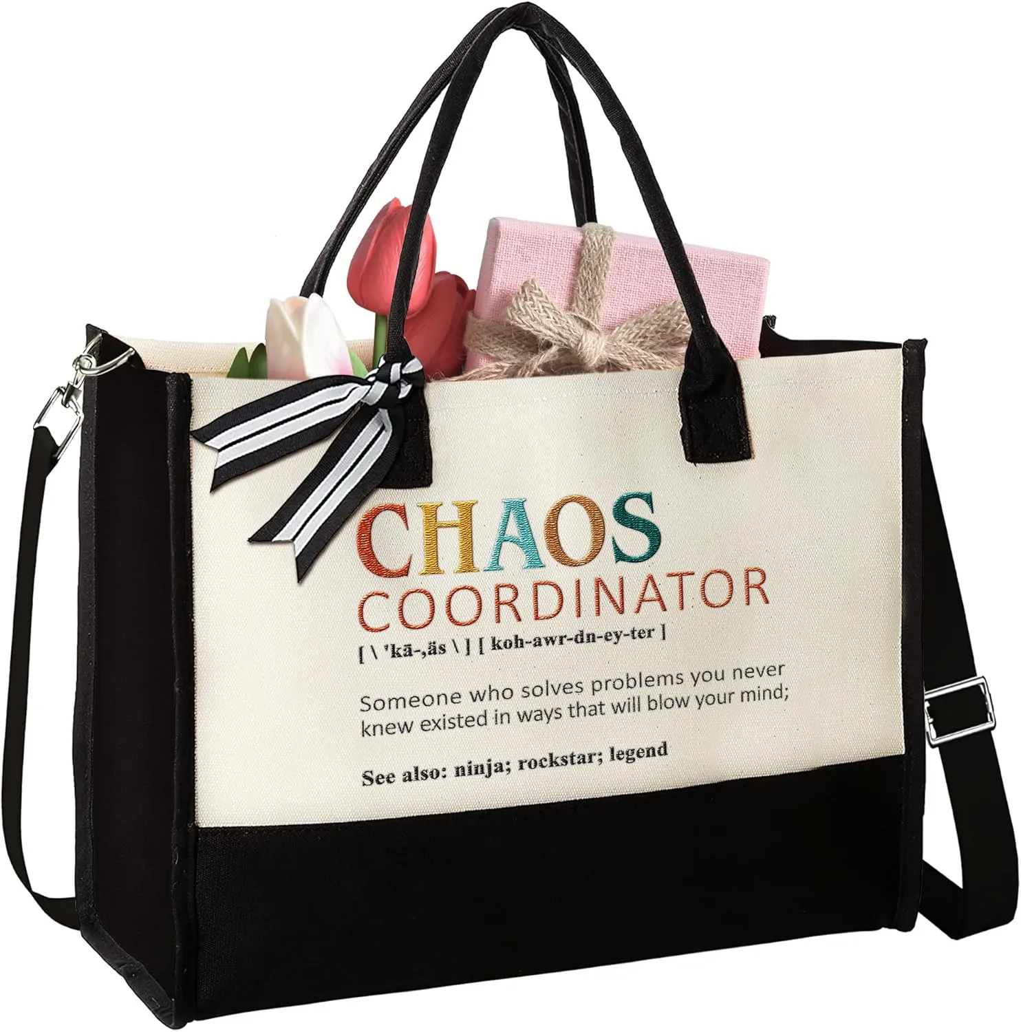 Embroidery Thank You Gifts for Women, Coworker, Teacher - Administrative Chaos Coordinator Gifts - Tote Bag