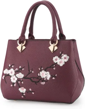 Embroidery Women Top Handle Satchel Handbags Shoulder Bag Tote Purse Messenger Bags Crossbody Bag