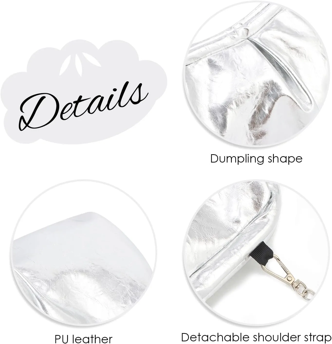 Emprier Soft Vegan Leather Clutch Purse for Women Dumpling Bag Pleated PU Evening Handbags for Wedding Party