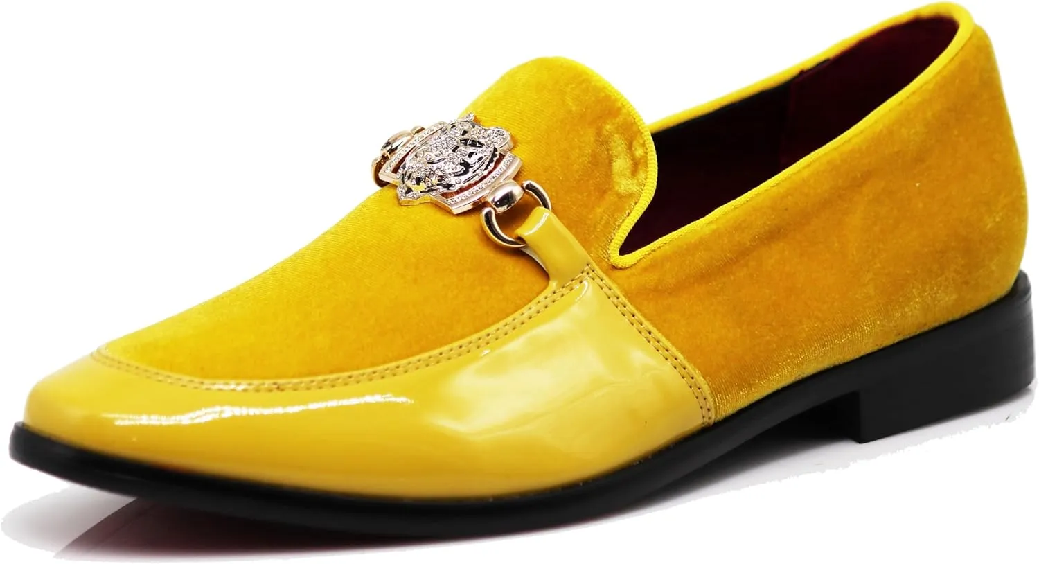 Enzo Romeo SPK65 Men's Fashion Rhinestone Glitter Buckle Slip On Dress Shoes