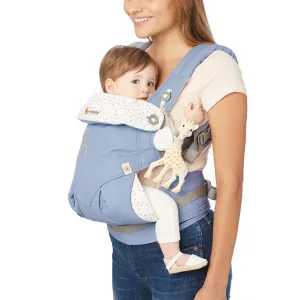 Ergobaby 360 All-Position Baby Carrier with Lumbar Support (12-45 Pounds), Sofie La Girafe - Blue, Premium Cotton