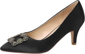 ERIJUNOR E1492C Women Pumps Comfortable Kitten Heel Rhinestone Evening Prom Wedding Shoes