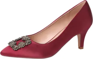 ERIJUNOR E1492C Women Pumps Comfortable Kitten Heel Rhinestone Evening Prom Wedding Shoes
