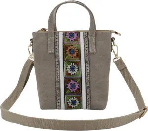 Ethnic Style Embroidery Crossbody Bag For Women Canvas Small Handbag For Mobile Phones