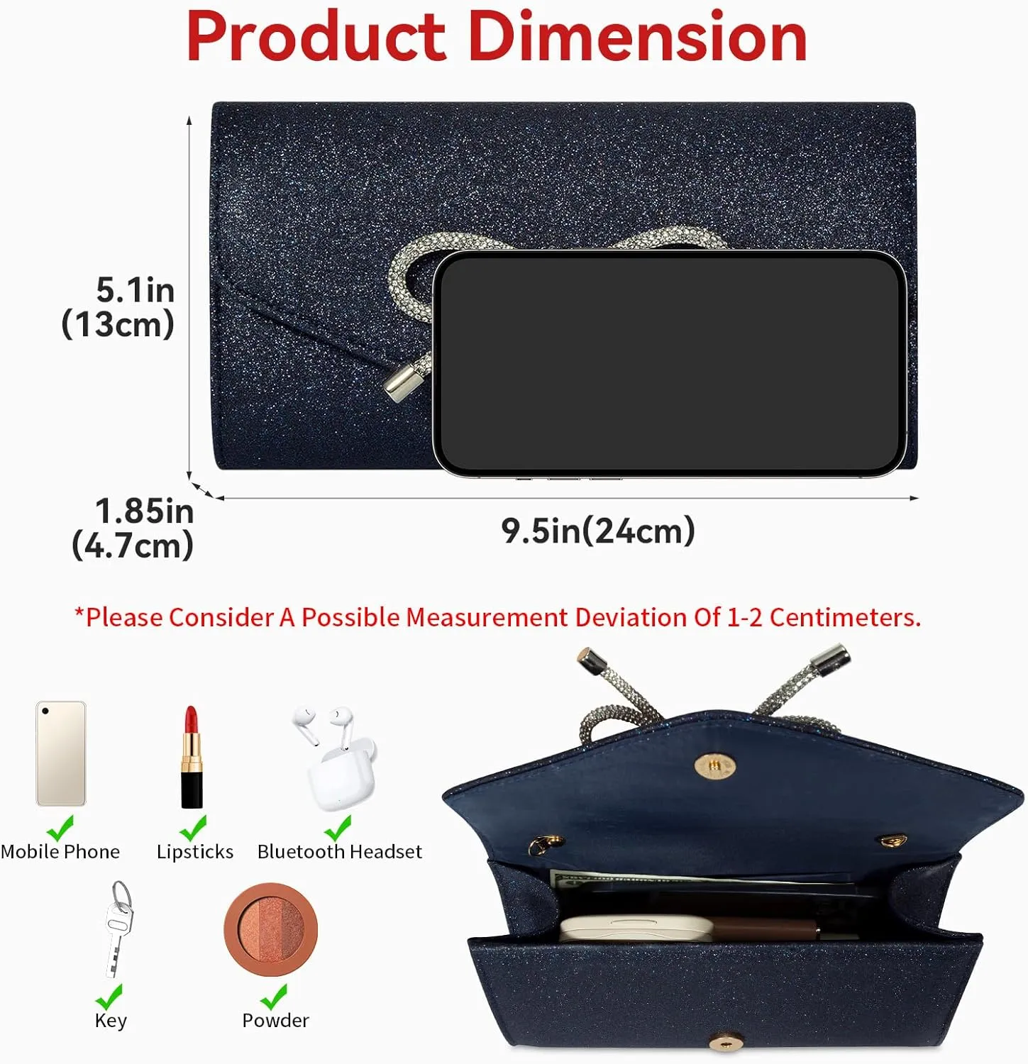 Evening Bag Clutch Purses for Women,Evening Clutch Party Shoulder Handbag Wedding Bag