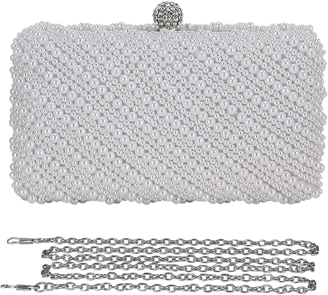 Evening Clutch Bag for Women Handmade Pearl Clutch Wallet Purse Bag Wedding Bridal Handbag