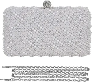 Evening Clutch Bag for Women Handmade Pearl Clutch Wallet Purse Bag Wedding Bridal Handbag