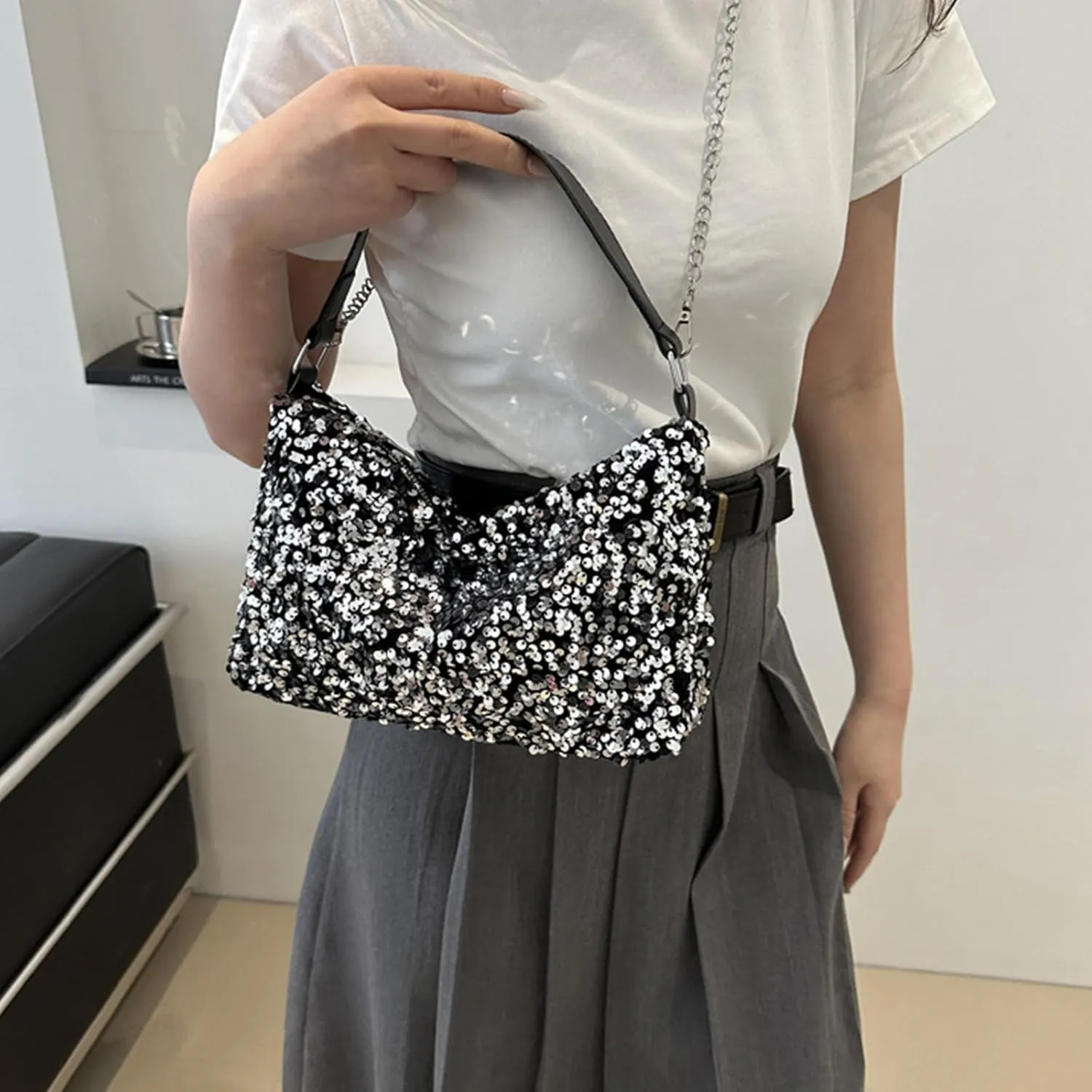 Evening Clutch Purses for Women, Sparkly Sequin Purse, Glitter Handbag, Evening Bag for Women Formal, Wedding